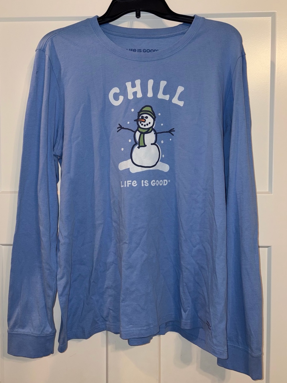 Life Is Good long sleeve crusher t-shirt Snowman Chill Winter XL
